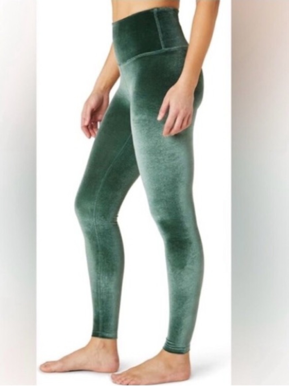 Beyond Yoga Green Velvet High Rise Leggings